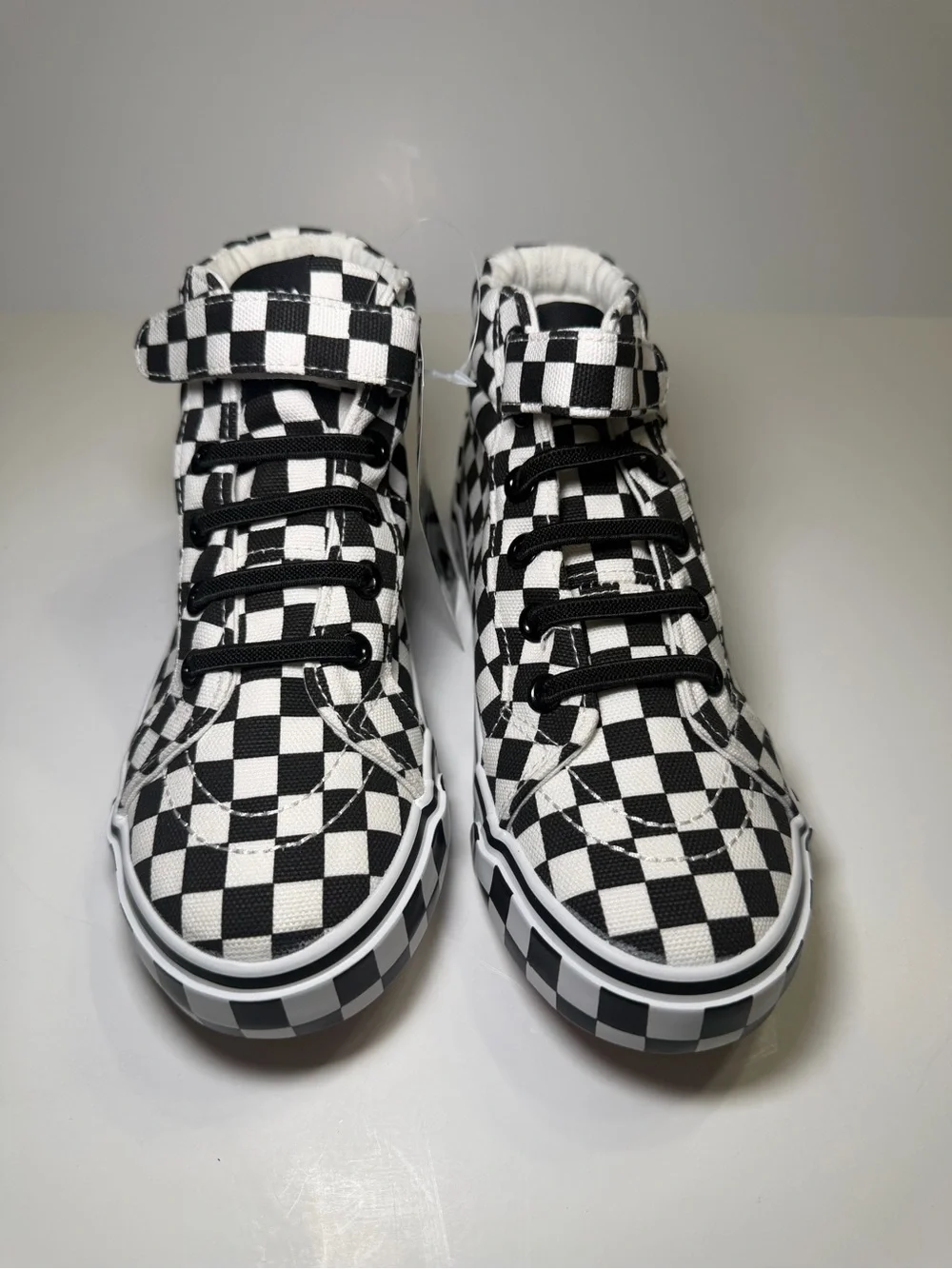 Rebel Bro Kids Checkerboard High-Top Sneakers - Black & White 2Y